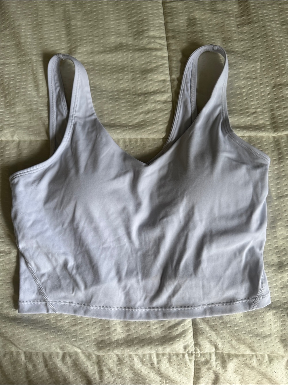 White V-Neck Padded Bralette Top - Womens athletic